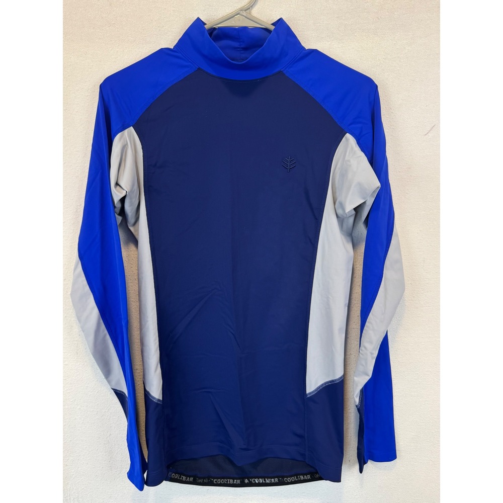 Coolibar Rash Guard Blue Point Break Long Sleeve UPF 50+ Swim Shirt 10235 Mens S